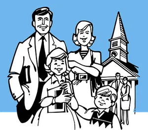 Family Church Illustration PNG image