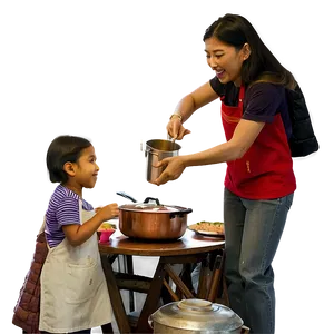Family Dinner Cooking Png Qhn PNG image