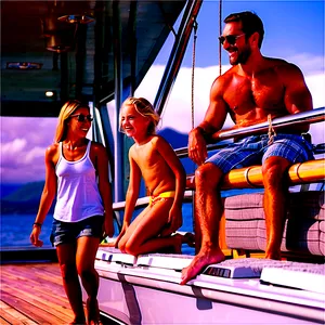 Family Enjoying Yacht Trip Png Hyr17 PNG image