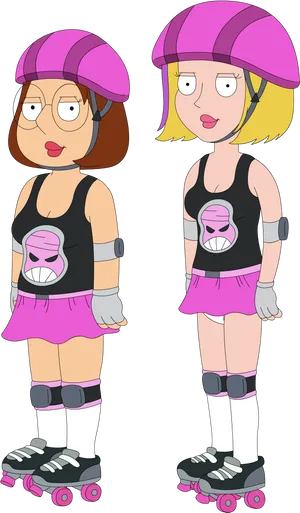 Family Guy Roller Skating Twins PNG