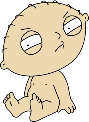 Family Guy Skeptical Baby Character PNG image