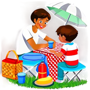 Family Picnic Cartoon Png 06282024 PNG image