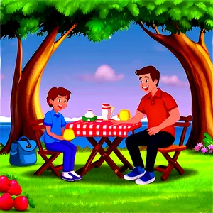 Family Picnic Cartoon Png 06282024 PNG image