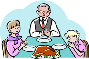 Family Prayer Before Meal PNG image