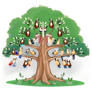 Family Reunion Tree With Birds PNG Nea9 PNG