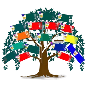 Family Reunion Tree With Flags PNG Jgi PNG