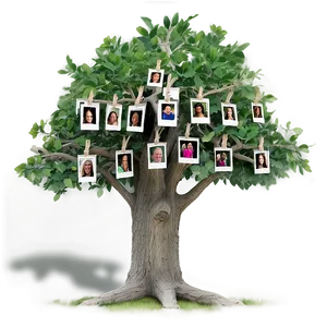 Family Reunion Tree With Photos PNG 06212024