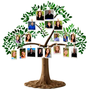 Family Reunion Tree With Photos PNG 06212024