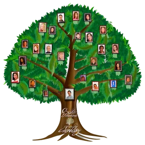 Family Reunion Tree With Signatures PNG Iwi