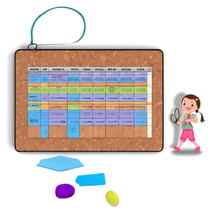 Family Schedule Cork Board PNG Tid