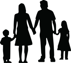 Family Silhouette Walking Together.png PNG image