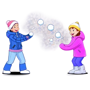 Family Snowball Fight Cartoon PNG 48 PNG
