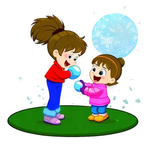 Family Snowball Fight Cartoon PNG Hnx42 PNG
