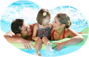 Family Swimming Pool Fun PNG