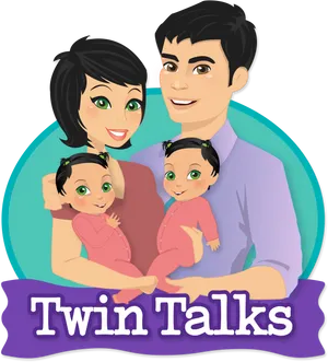 Family_with_ Twin_ Babies_ Illustration.png PNG image