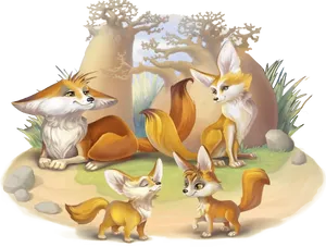 Familyof Foxes Illustration