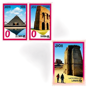 Famous Landmarks Postage Stamp Png Bhr1 PNG image