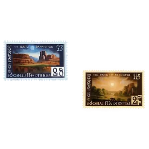 Famous Paintings Postage Stamp PNG Cnx