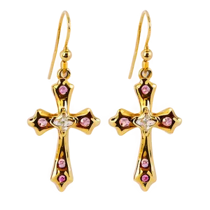 Fancy Cross Earrings PNG 06292024