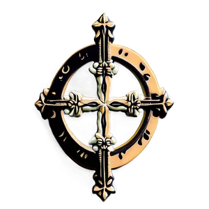 Fancy Cross In Circle PNG 89