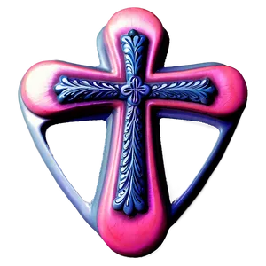 Fancy Cross In Heart PNG 55