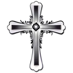 Fancy Cross Outline PNG 06122024
