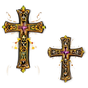 Fancy Cross Outline PNG 06122024