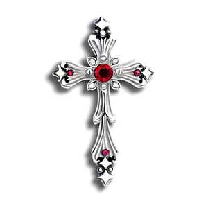 Fancy Cross With Gems PNG 06292024