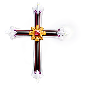 Fancy Cross With Gems PNG Gpl PNG