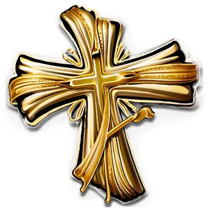 Fancy Cross With Ribbon PNG 06292024