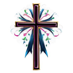 Fancy Cross With Ribbon PNG Yhl PNG