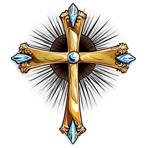 Fancy Cross With Sunburst PNG Kxh PNG