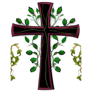 Fancy Cross With Vines PNG 06292024