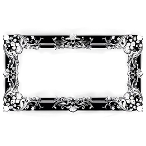 Fancy Frame In Black And White PNG 06132024 PNG