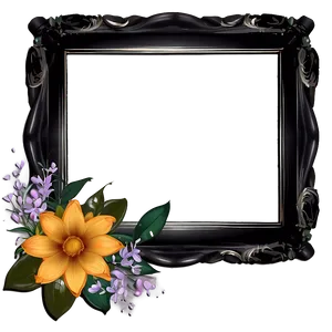 Fancy Frame With Flowers PNG 48