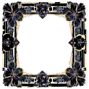 Fancy Frame With Flowers PNG 74