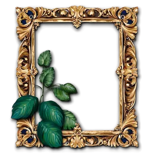 Fancy Frame With Leaves PNG 06132024 PNG