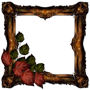 Fancy Frame With Leaves PNG 88