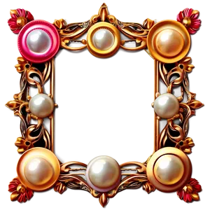 Fancy Frame With Pearls PNG Hlr91 PNG