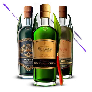Fancy Liquor Bottle With Cork PNG Gkm