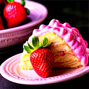 Fancy Strawberry Cake PNG Vty PNG