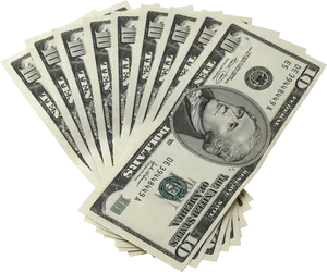 Fanof U S Dollar Bills PNG image