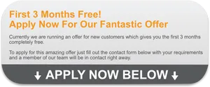 Fantastic Offer First3 Months Free Promotion PNG image