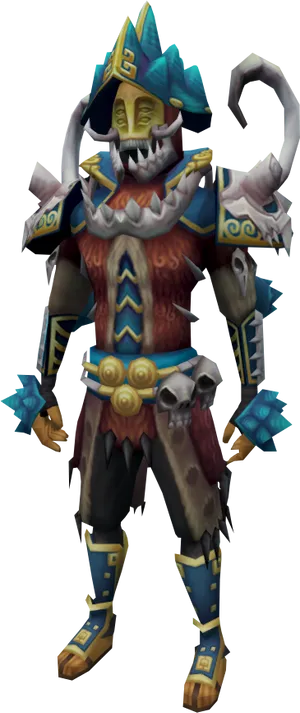 Fantastical_ Tribal_ Hunter_ Character PNG image