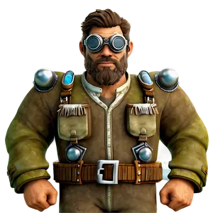 Fantasy Airship Pilot Png 06252024 PNG image