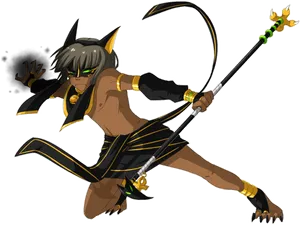 Fantasy_ Anime_ Warrior_ Action_ Pose PNG image