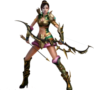 Fantasy Archer Character Pose PNG image