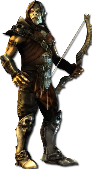 Fantasy Archer Orc Character PNG
