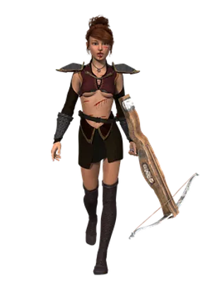 Fantasy Archer Womanwith Crossbow