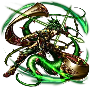 Fantasy Archerin Green Armor PNG image